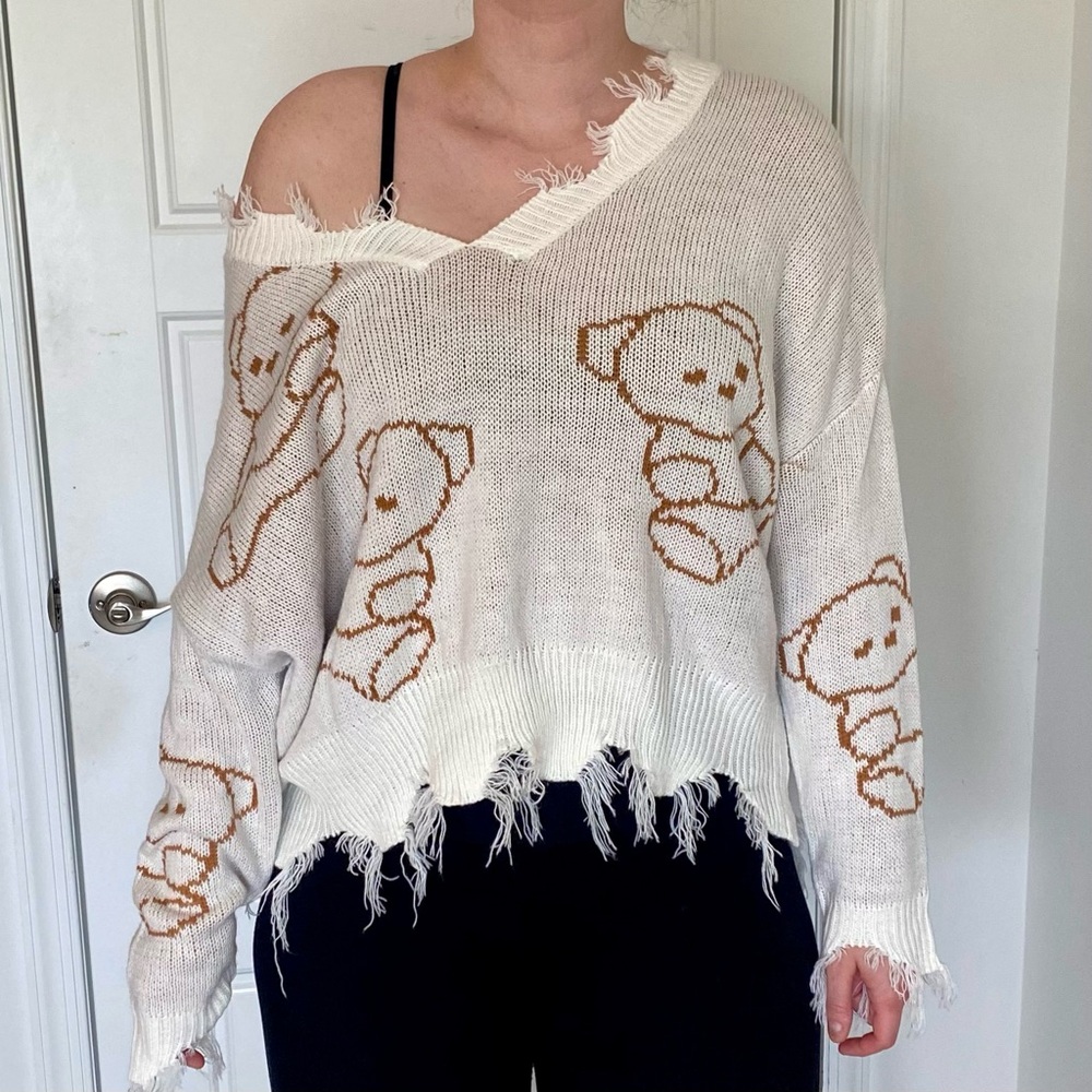 Just Polly Knit Teddy Bear Sweater